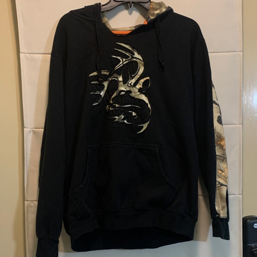 Legendary Whitetails Matching Hoodie Pants Set Black/Orange Camo Trim Large - Picture 5 of 16